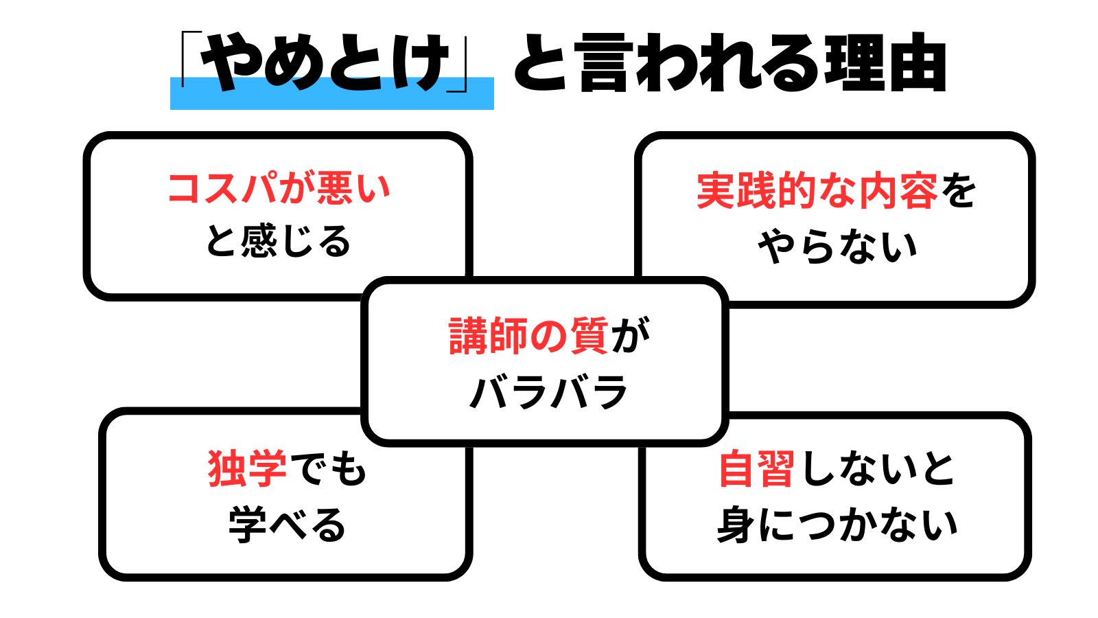 やめとけ と言われる理由