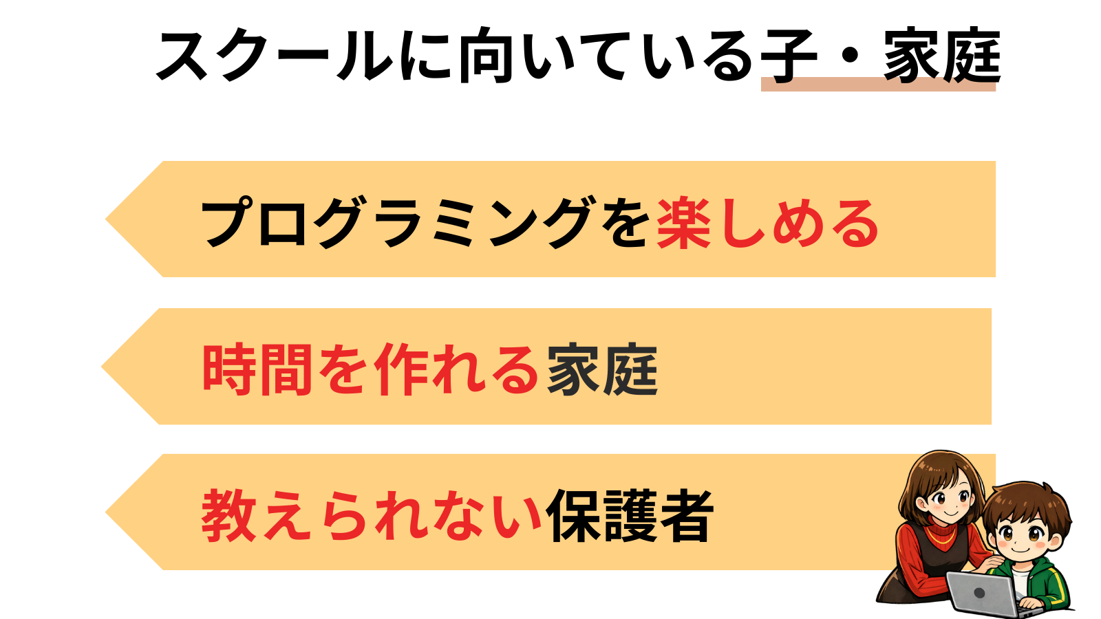 スクールに向いてる子・保護者