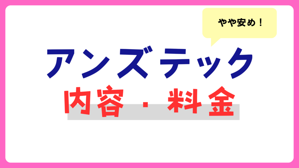 アンズテックの内容・料金