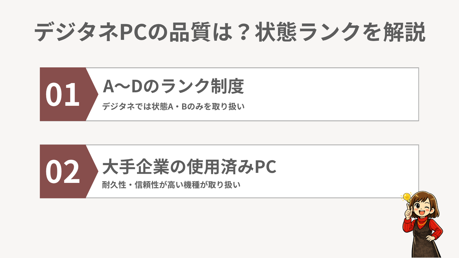 デジタネPCの品質は?状態ランクを解説